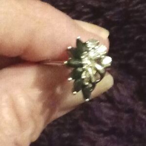 Avon Vintage 925 Genuine Sapphire and diamond Ring RJ REGISTERED JEWELER. Size 7